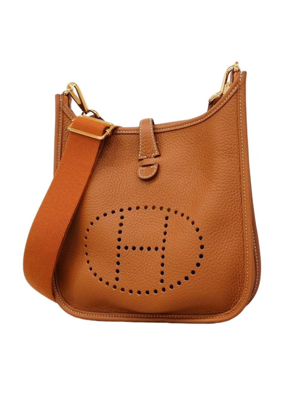 Hermes Shoulder Bag Evelyne 23 Taurillon Clemence Gold